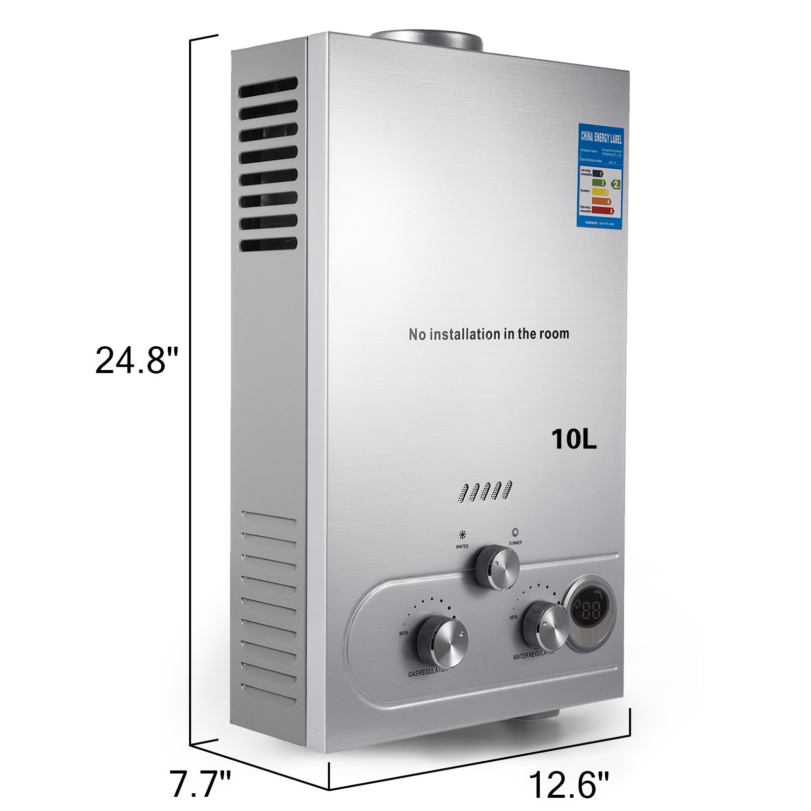 6L//8L//10L//12L//16L//18L Natural Gas Hot Water Heater 2000Pa Safe Reliable