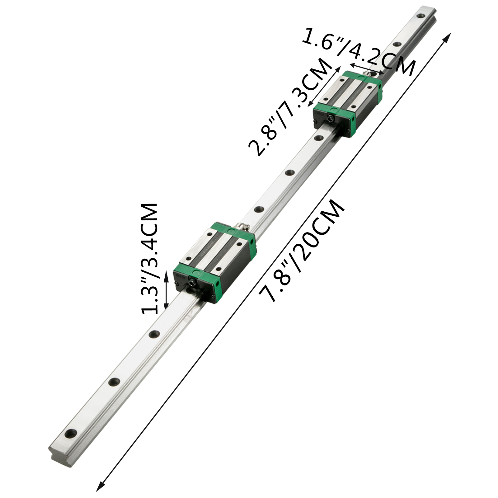 2stk HGR20 200-2000mm Linearführung Guide Rail+RM1605 Kugelumlaufspindel Set 