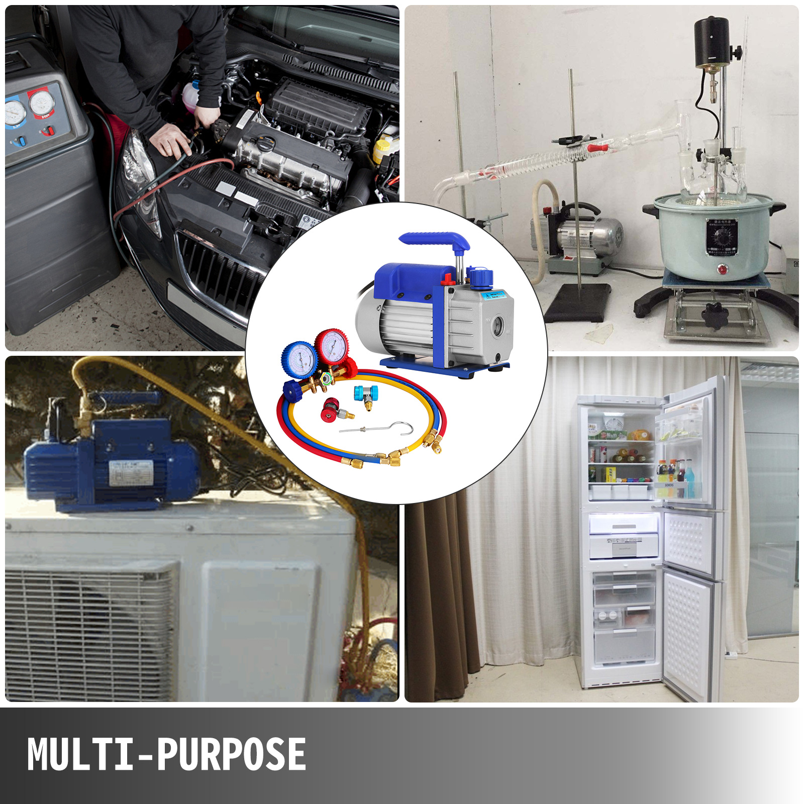 Vakuumpumpe Unterdruckpumpe Vacuumpumpe Kompressor Monteurhilfe 2 Wege Klima  SET - Aichtaler-Kälte-Fachhandel