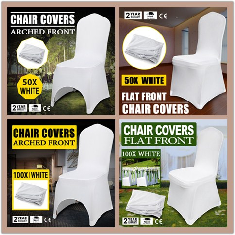 VEVOR 150PCS Stretch Spandex White Folding Chair Covers Banquet