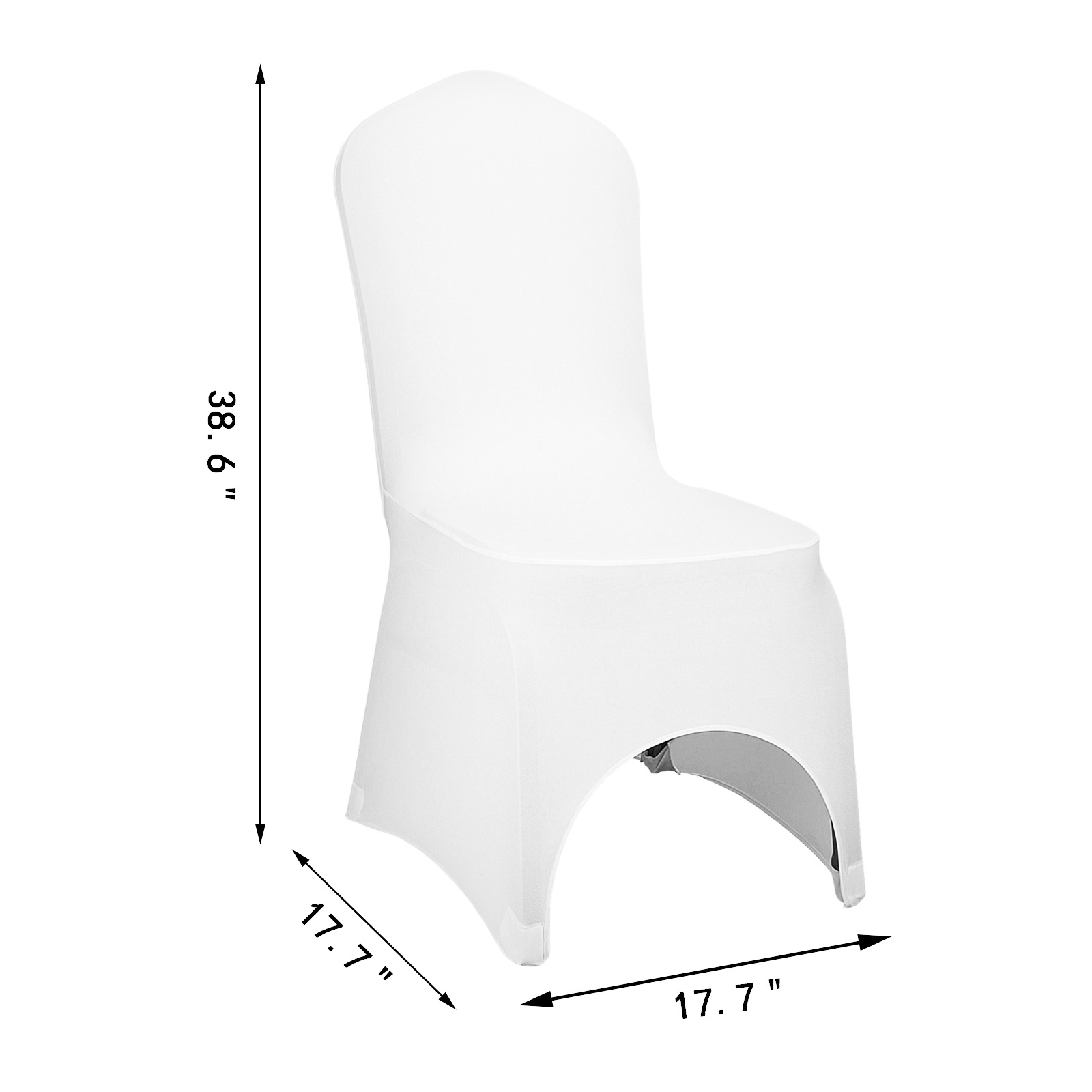 Universal 50/100 pcs Polyester Spandex Wedding Chair Covers Arched Front White 