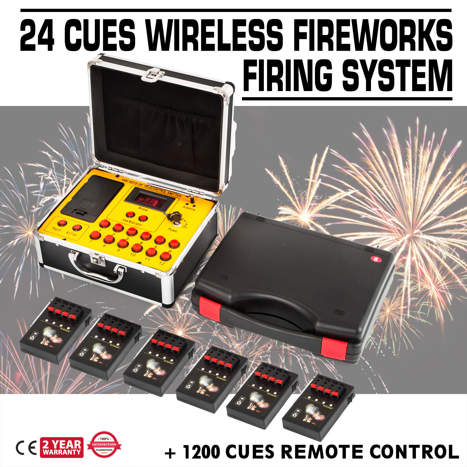 24-120 Cues Cold fireworks firing system Wedding 500M Remote wireless control