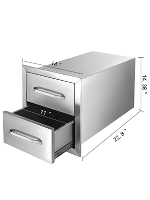 outdoor kitchen drawers,stainless steel,double drawers