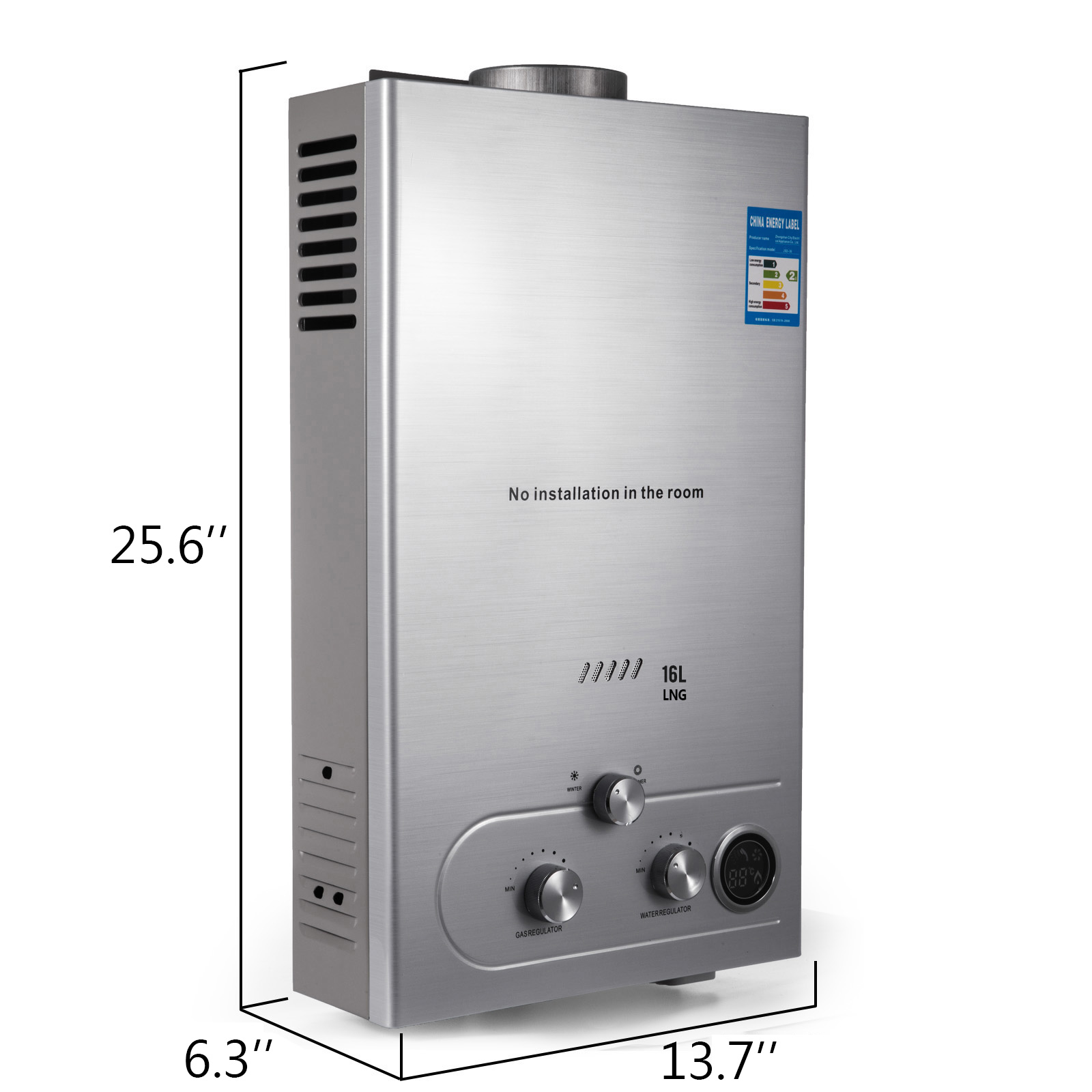 16L NATURAL GAS HOT WATER HEATER INSTANT BOILER ON DEMAND TANKLESS 
