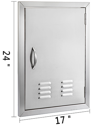 outdoor kitchen doors, stainless steel, 17x24 inch