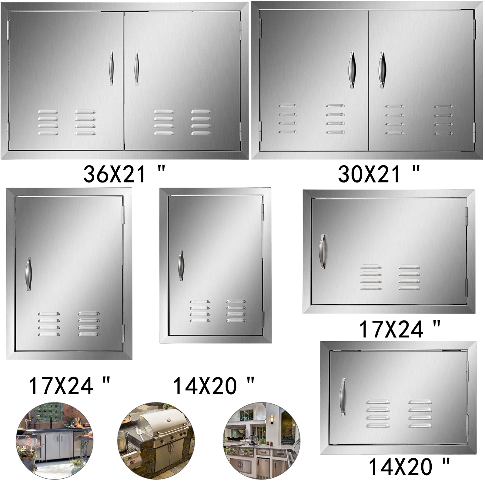 outdoor kitchen doors, stainless steel, 16x22 inch