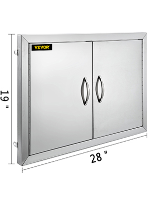 outdoor kitchen doors, stainless steel, 19x28 inch