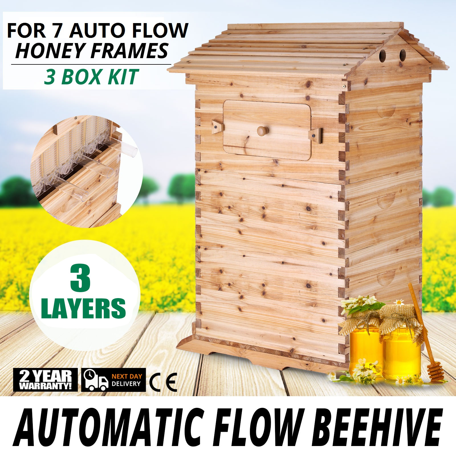 thumbnail 73 - 8 Styles Beehive Frames Beekeeping Bee Hive Honey Beehive Box Wood Box House