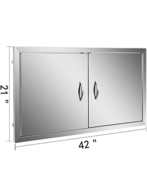 outdoor kitchen doors, stainless steel, 42x21 inch