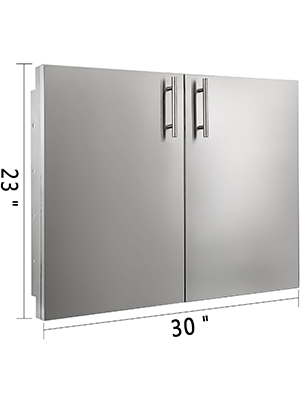 outdoor kitchen doors, stainless steel, 30x23 inch