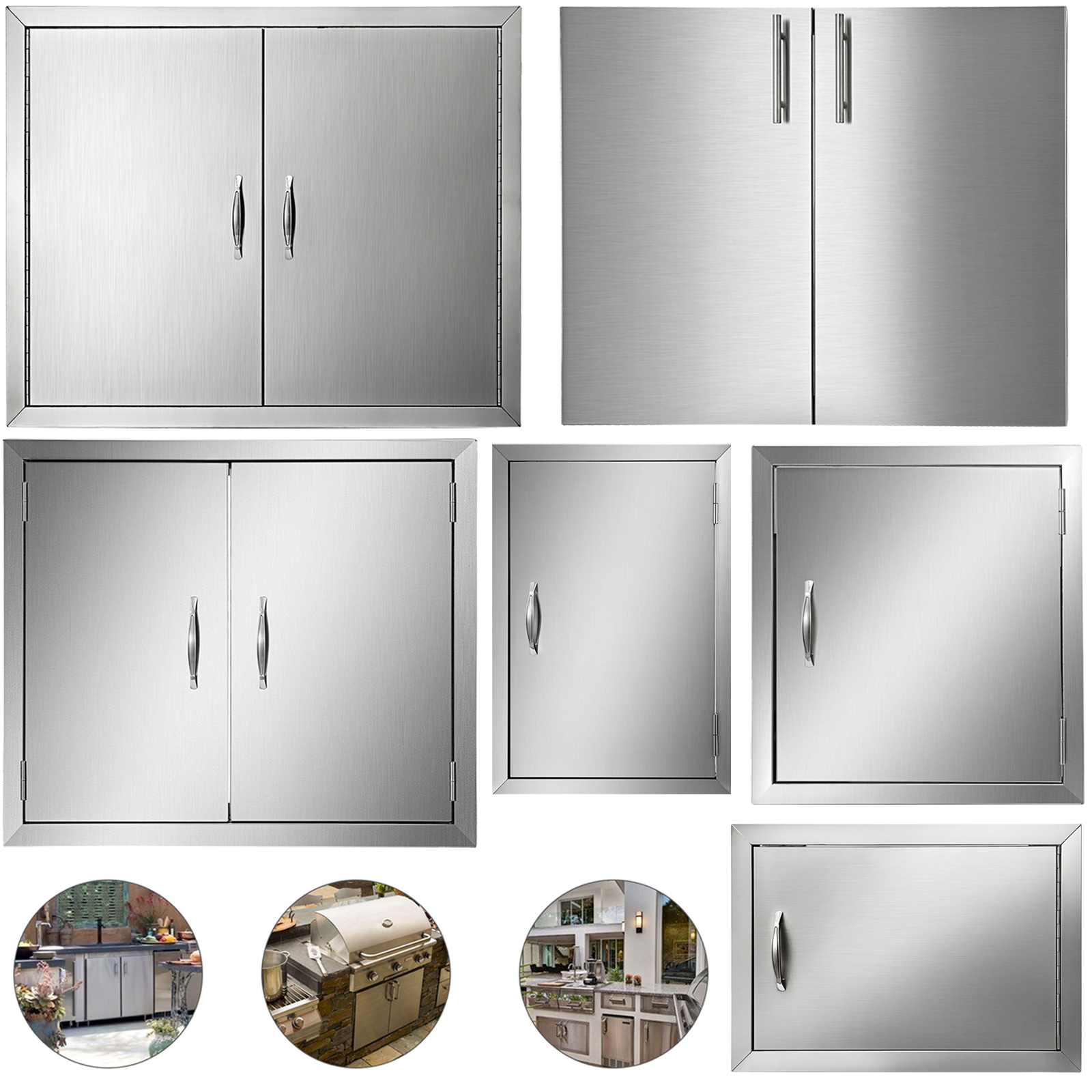 outdoor kitchen doors, stainless steel, 36x21 inch