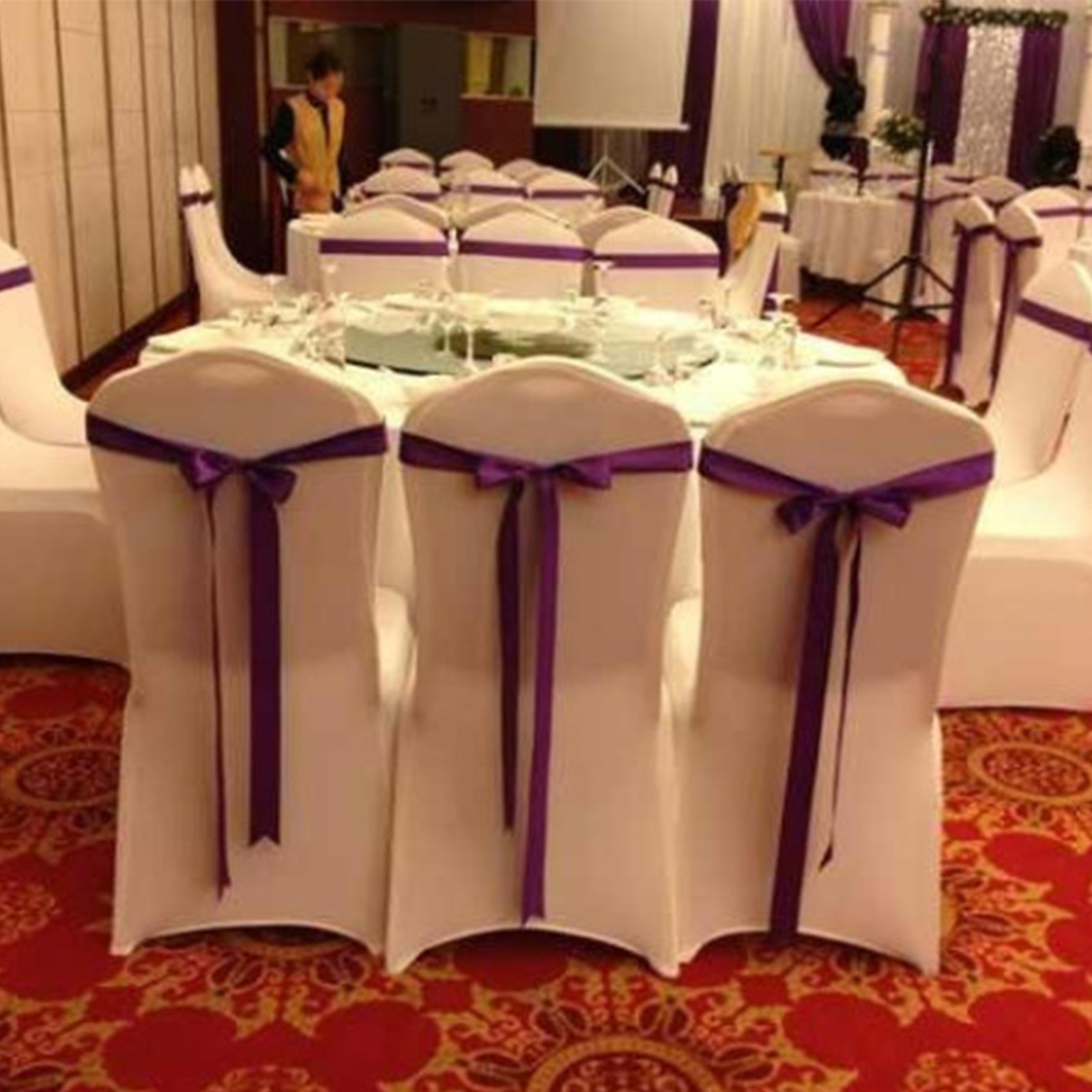 Universal Polyester Strech Spandex Chair Flat Covers Wedding Party Banquet Decor 