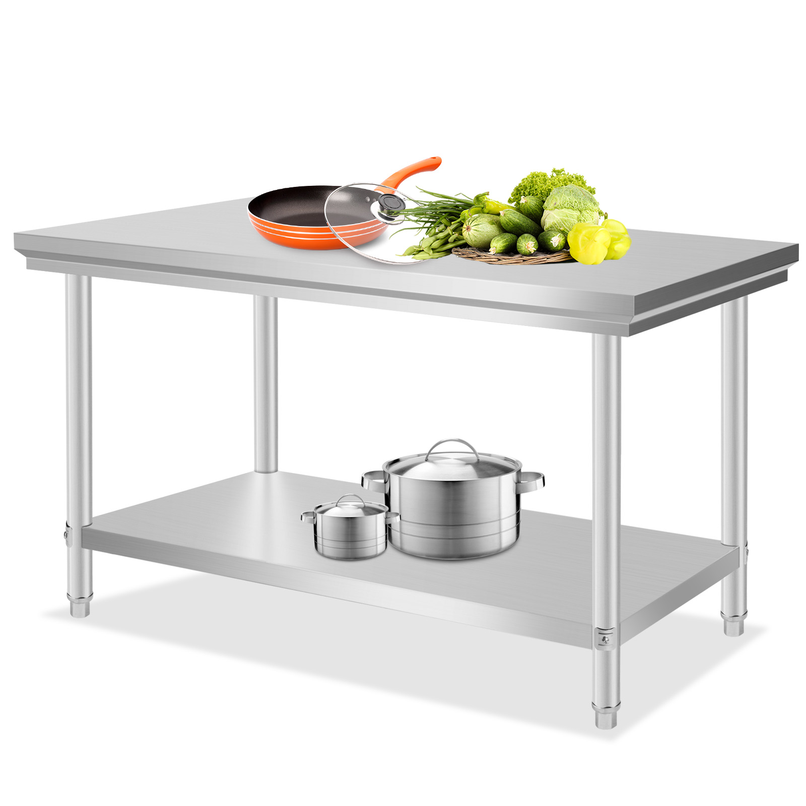 Vevor Stainless Steel Commercial Catering Table Work Bench Kitchen 2 ...