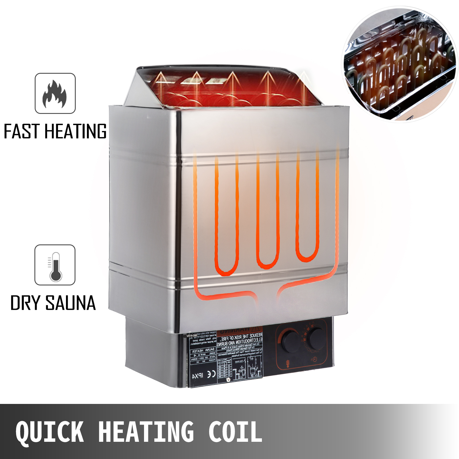 Sauna Heater Stove 9KW Dry Sauna Stove With External Control Stainless ...