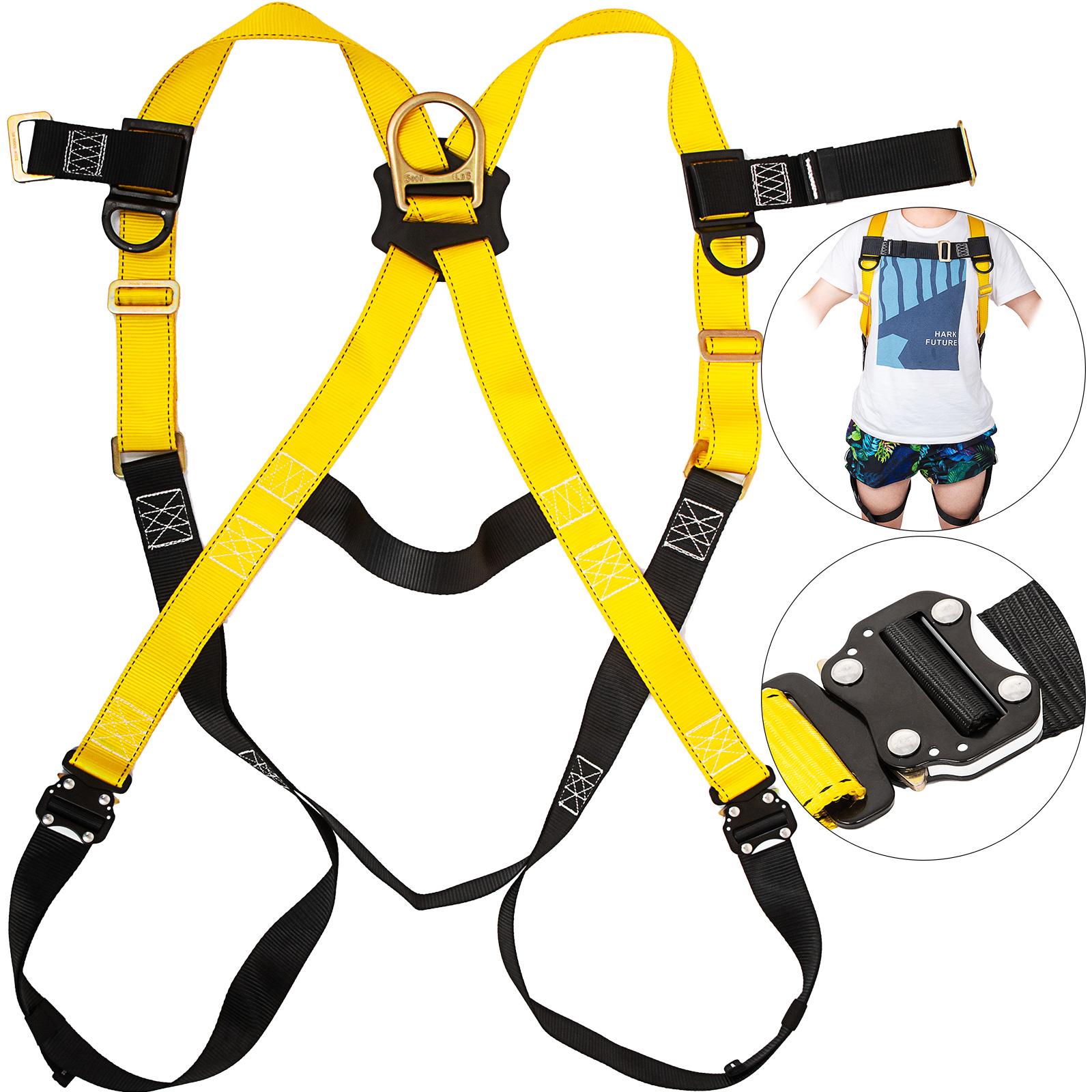Fall Protection Construction Harness & Shock Absorbing Searchers Safety Roofers 