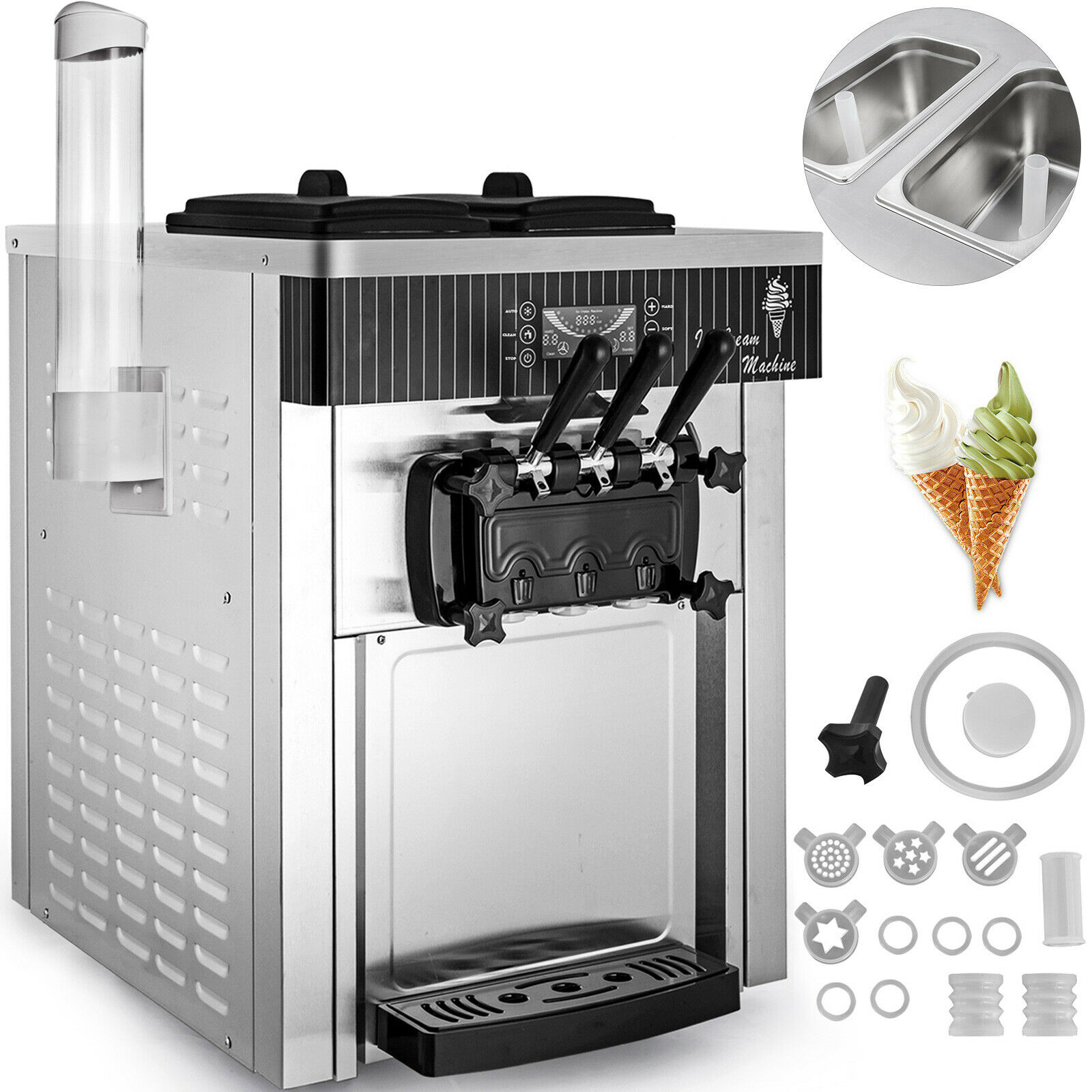 Commercial Countertop Frozen Soft Serve Ice Cream Maker Machine
