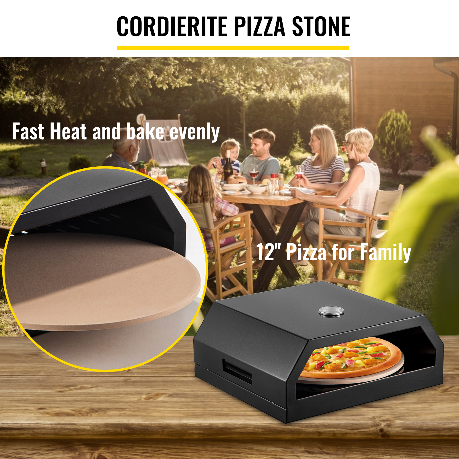 Pizza Oven Kit,Stainless Steel,Black