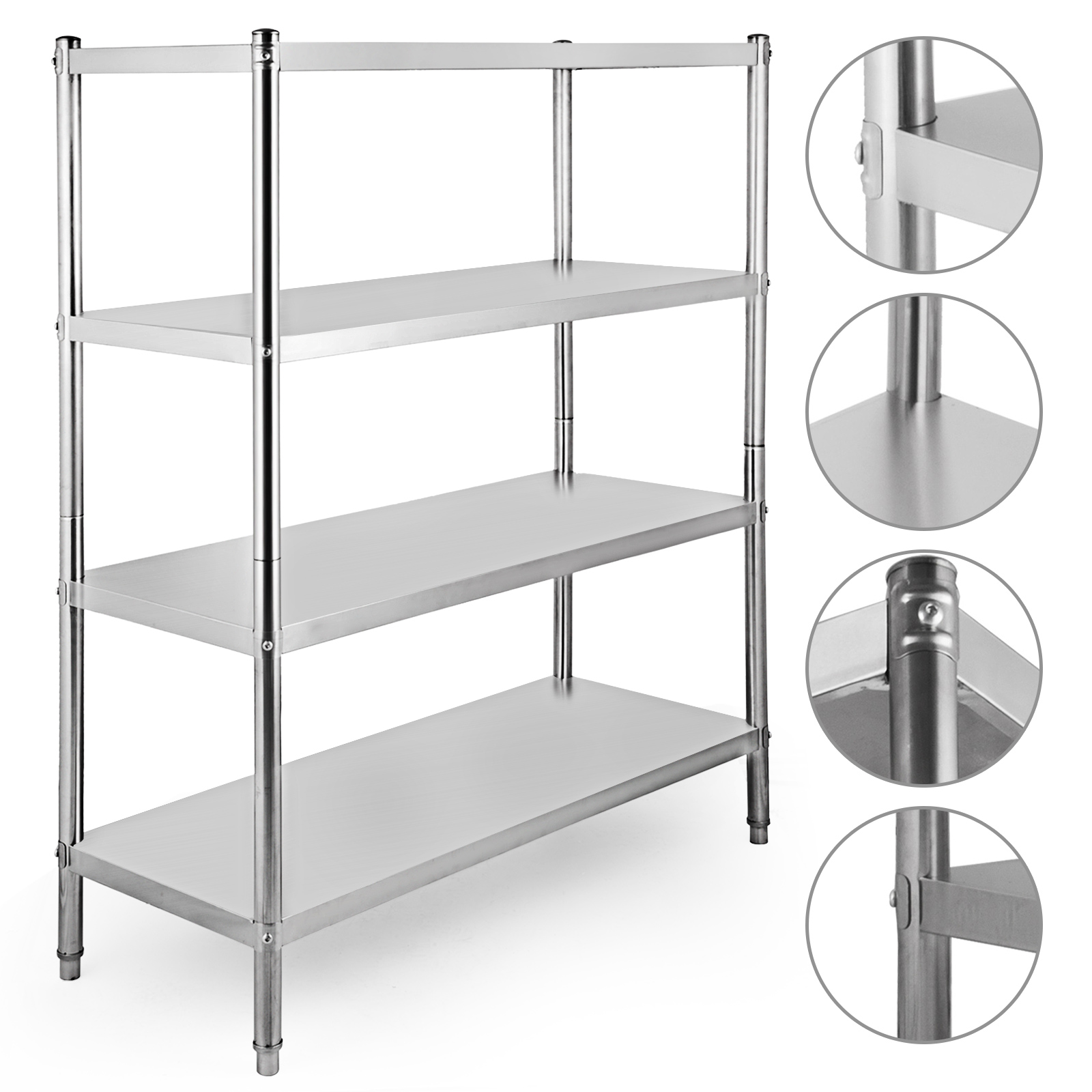 Stainless Steel Shelving Units Storage Shelf 4 Tier Kitchen Commercial Stainless Steel Kitchen Shelving Unit