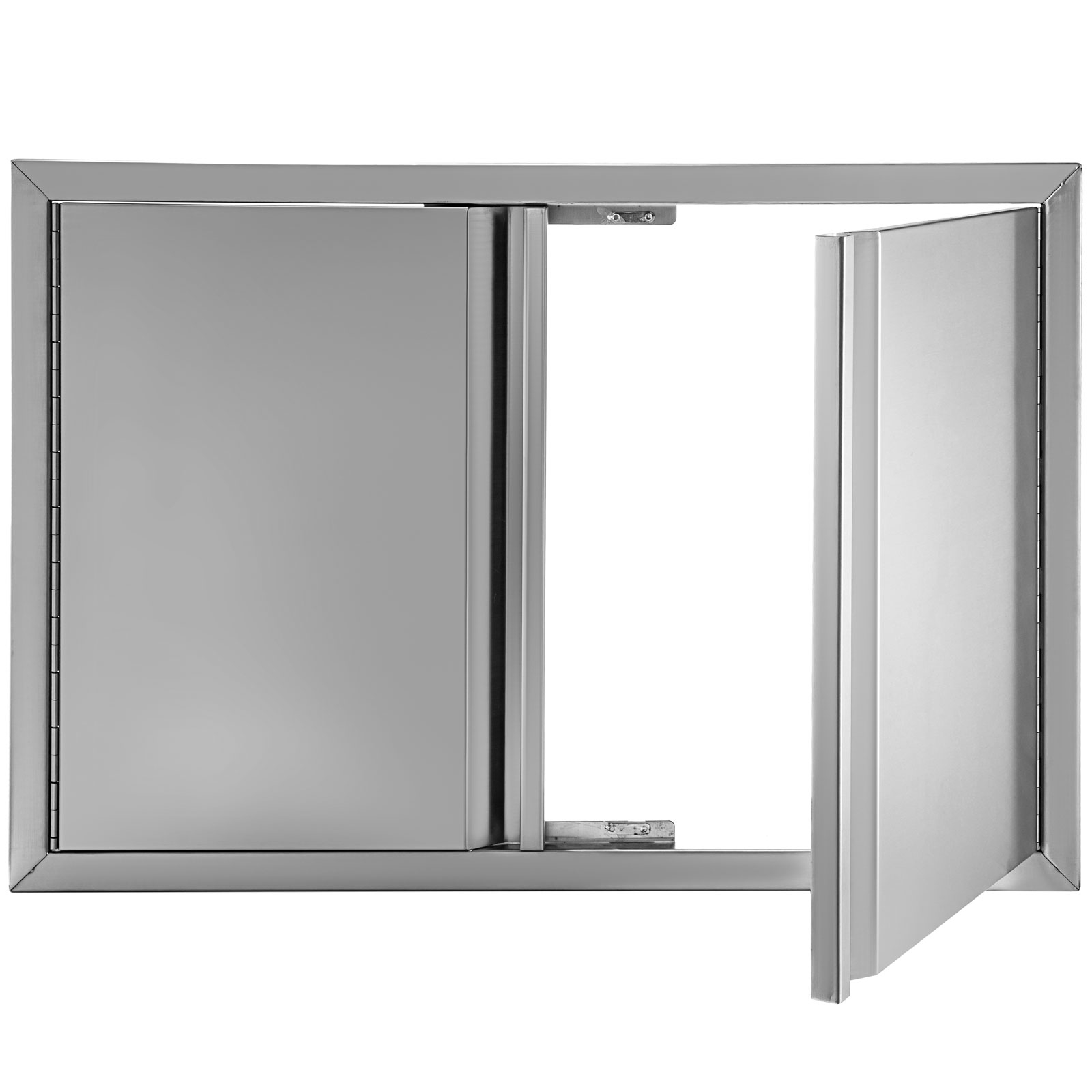 71X48cm Kamintür BBQ Tür Doppeltür Edelstahl Grilltür Putztür für die Außenküche 