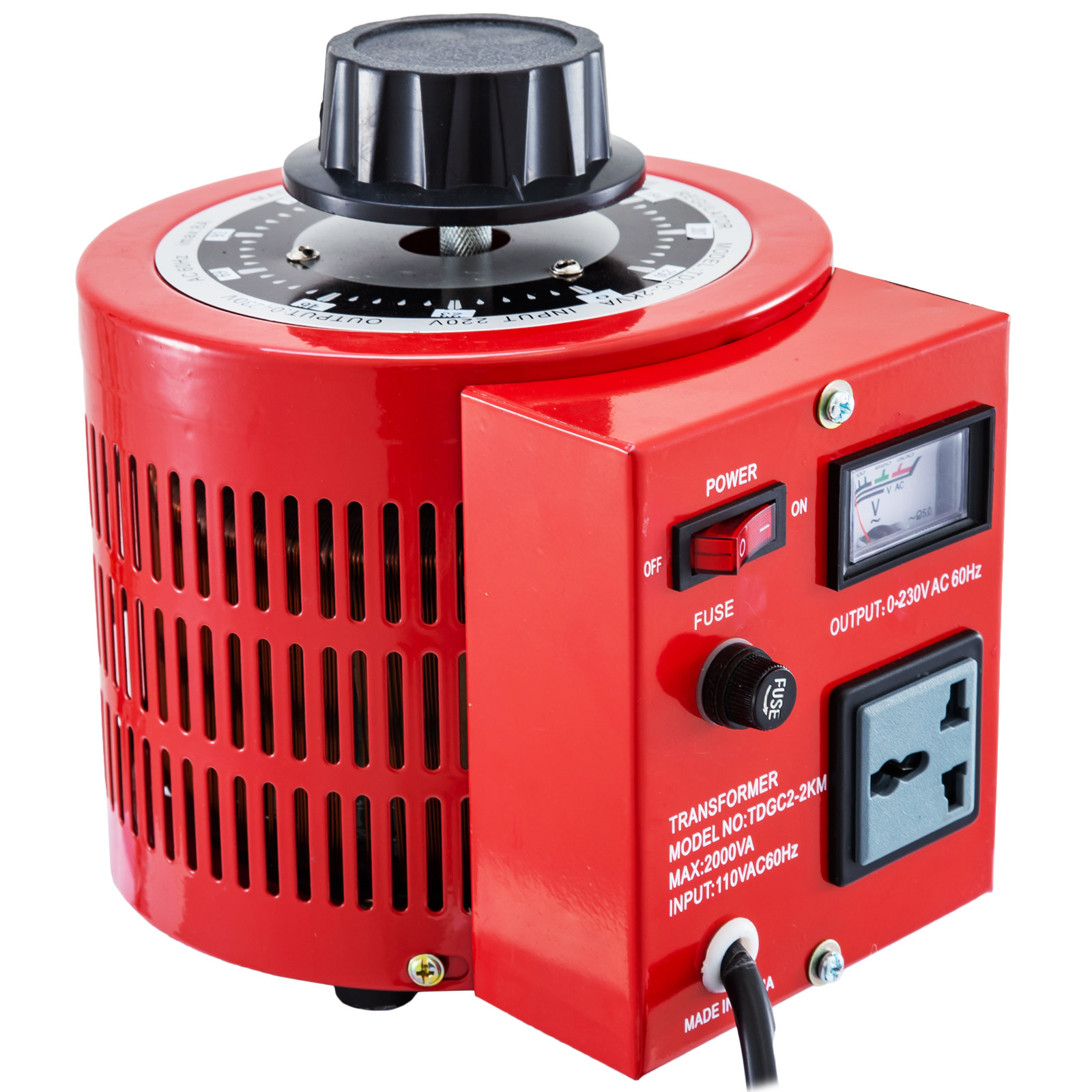 Variac Transformer Variable AC Voltage Regulator 500VA Copper Coil 5Amp 0~130V 
