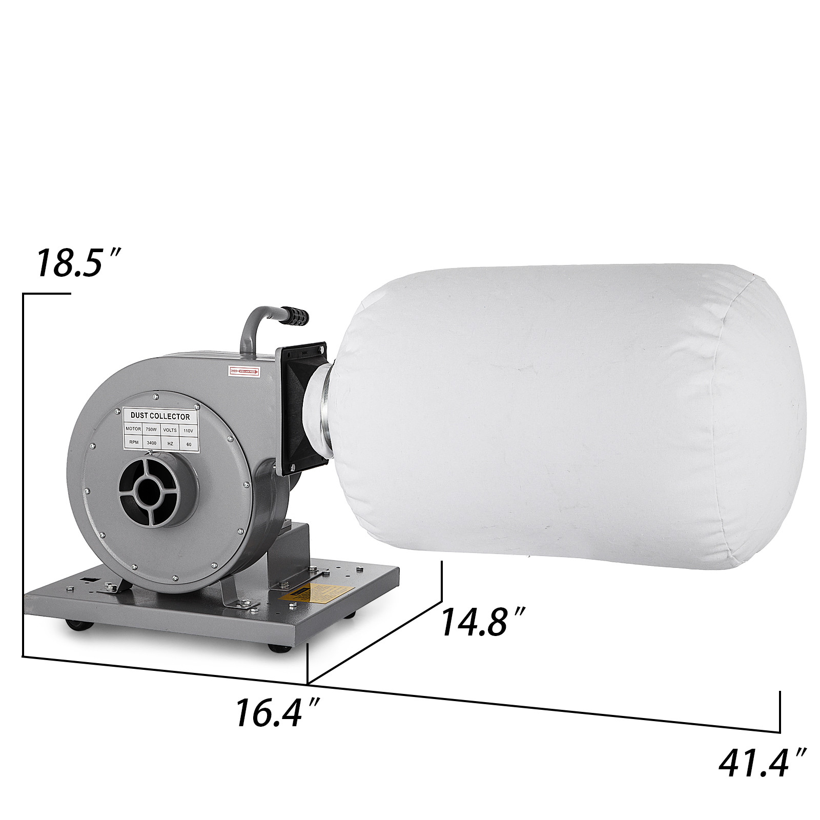 Industrial Dust Collector Wall Mountable 1HP,1.5HP,3HP with 30/5 Micron Bag 