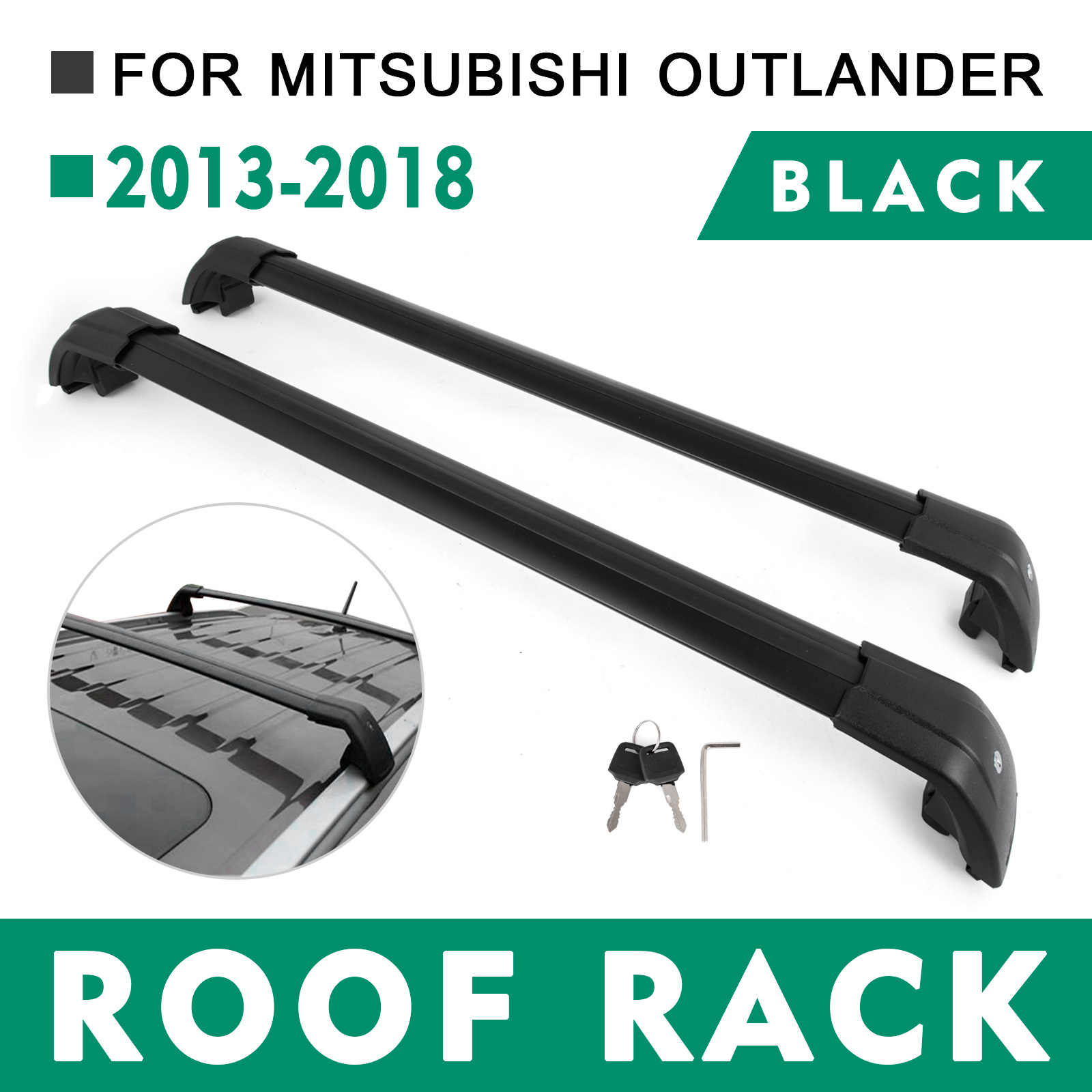 Roof Rack Cross Bar For Mitsubishi Outlander 2013-2019 Storage Pair 2 PCS