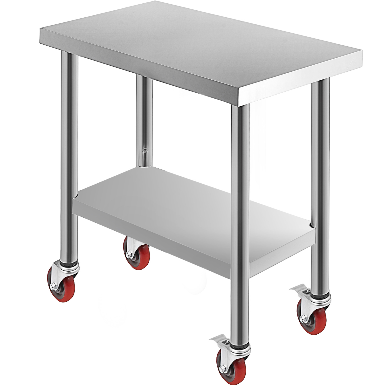 Commercial Stainless Steel Kitchen Food Prep Work Table Bench / Wheels ...