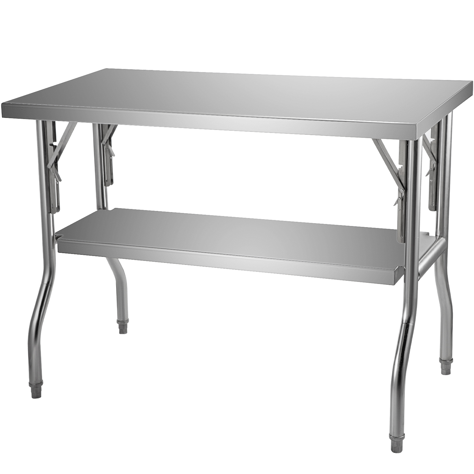 VEVOR Stainless Steel Folding Commercial Kitchen Prep Work Table 48 x Stainless Steel Folding Prep Table