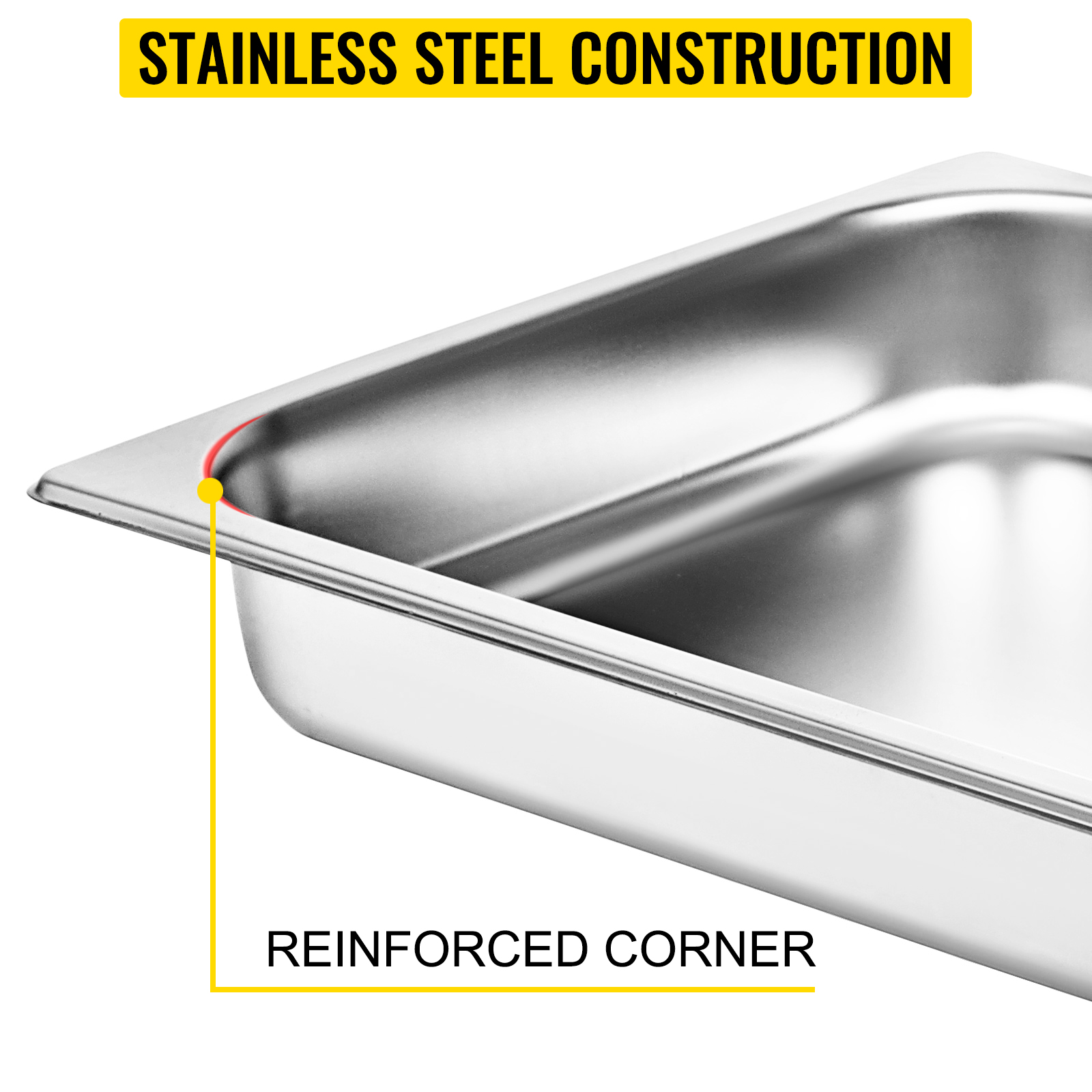 Details about   Full Size 4" Deep Stainless Steel Commercial Steam Prep Table Food Pan w/Lid 