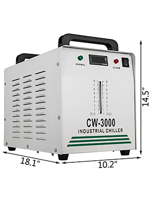 VEVOR VEVOR 9L Tank Water Chiller CW-3000DG Thermolysis Industrial Water  Chiller Water Cooling Chiller for 60W 80W CO2 Glass Laser Tube Cooler