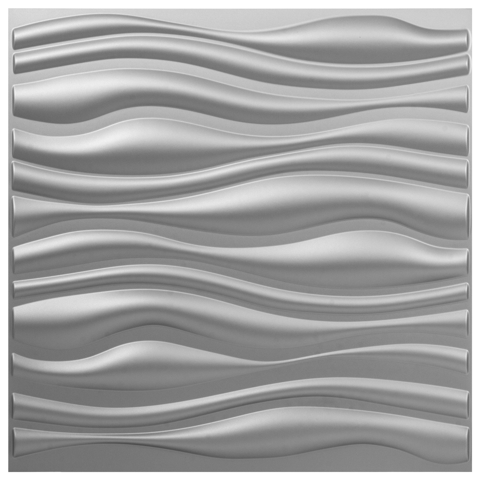 3D Wall Panels Waves Design PVC Textured Bricks 13 Tiles 19.7"x19.7" Waterproof 