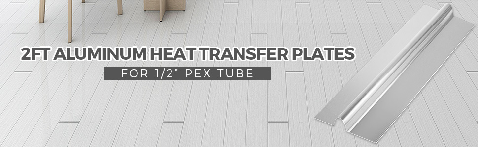50-2' Aluminum Radiant Floor Heat Transfer Plates for 1/2" PEX tubing 