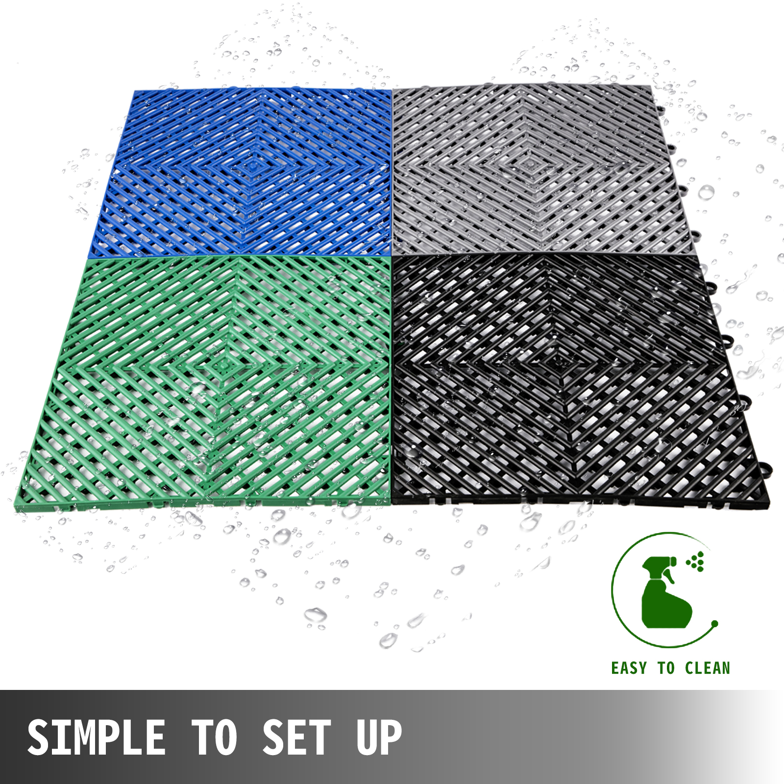 Rubber Tiles Interlocking Garage Floor Tiles 12x12x0.5 ...