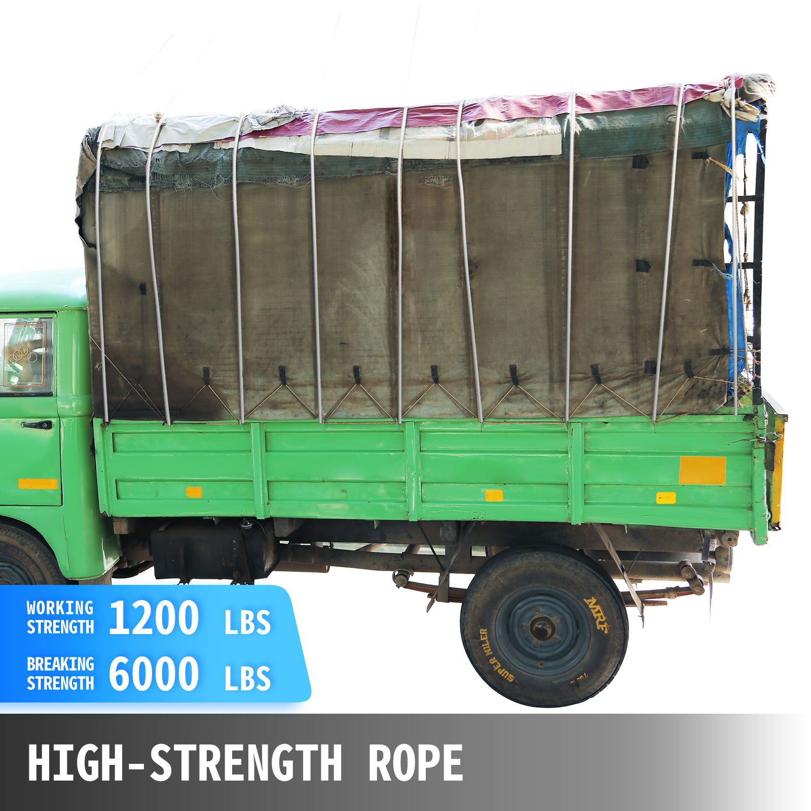 8400lbs Breaking Strength 3//8/" Double Braid Polyester Rope 300FT