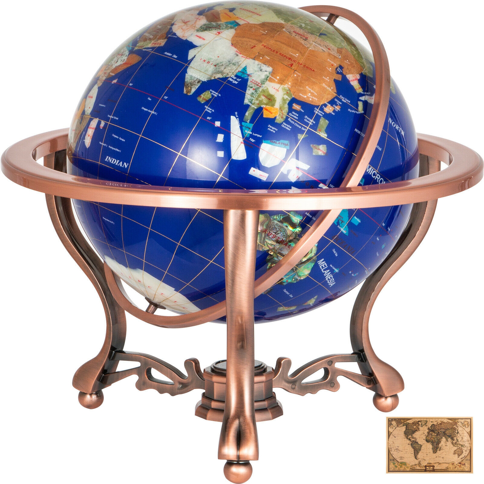 Vevor 36x13 Inch Gemstone World Globes Floor Standing Globes World