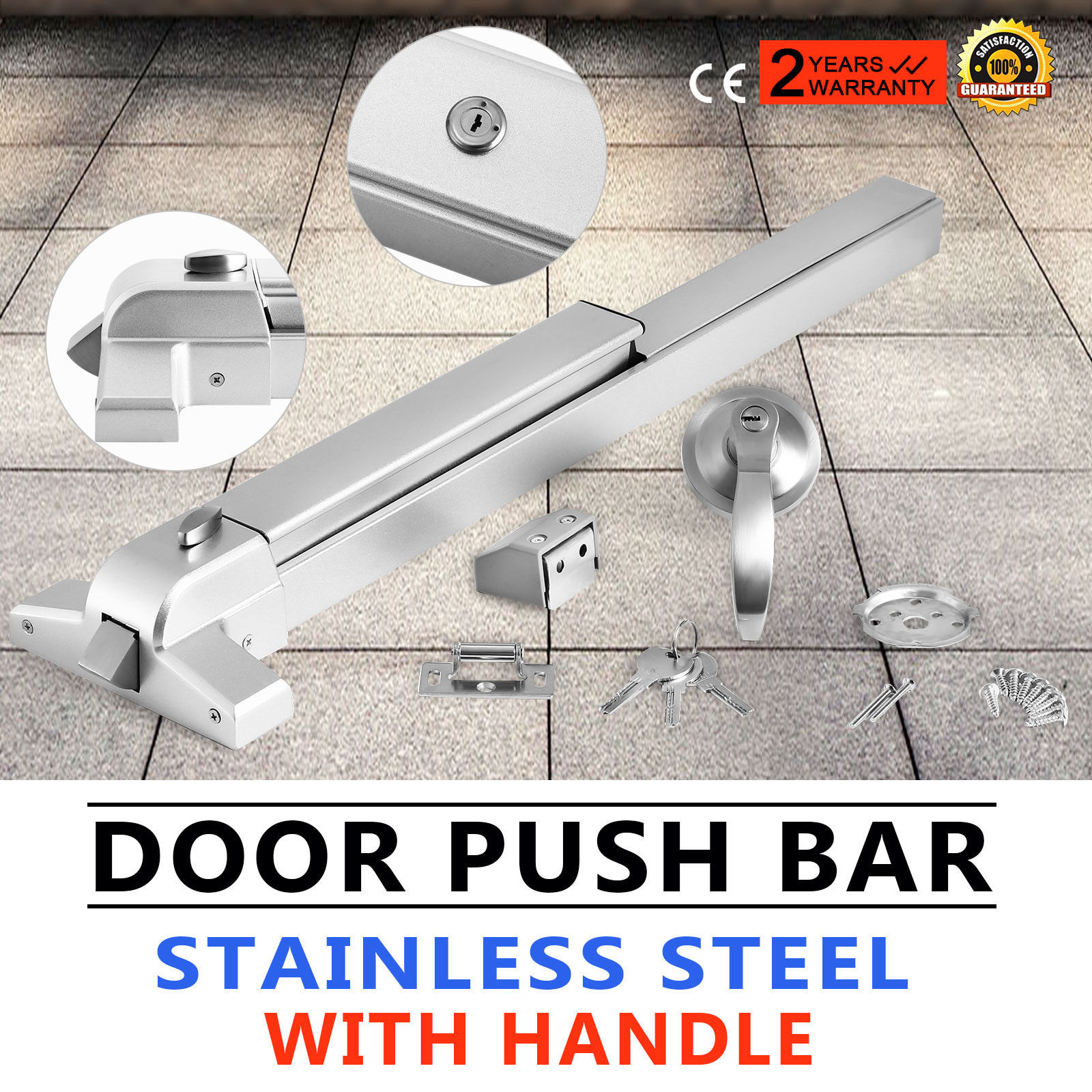 28”-36” Push Bar Door Exit Device Lock Hardware Latch Panic Emergency Set | eBay How To Lock A Push Bar Door Without Key