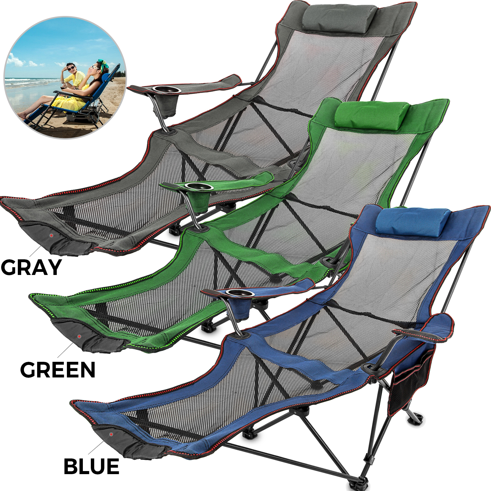 reclining folding camp chair