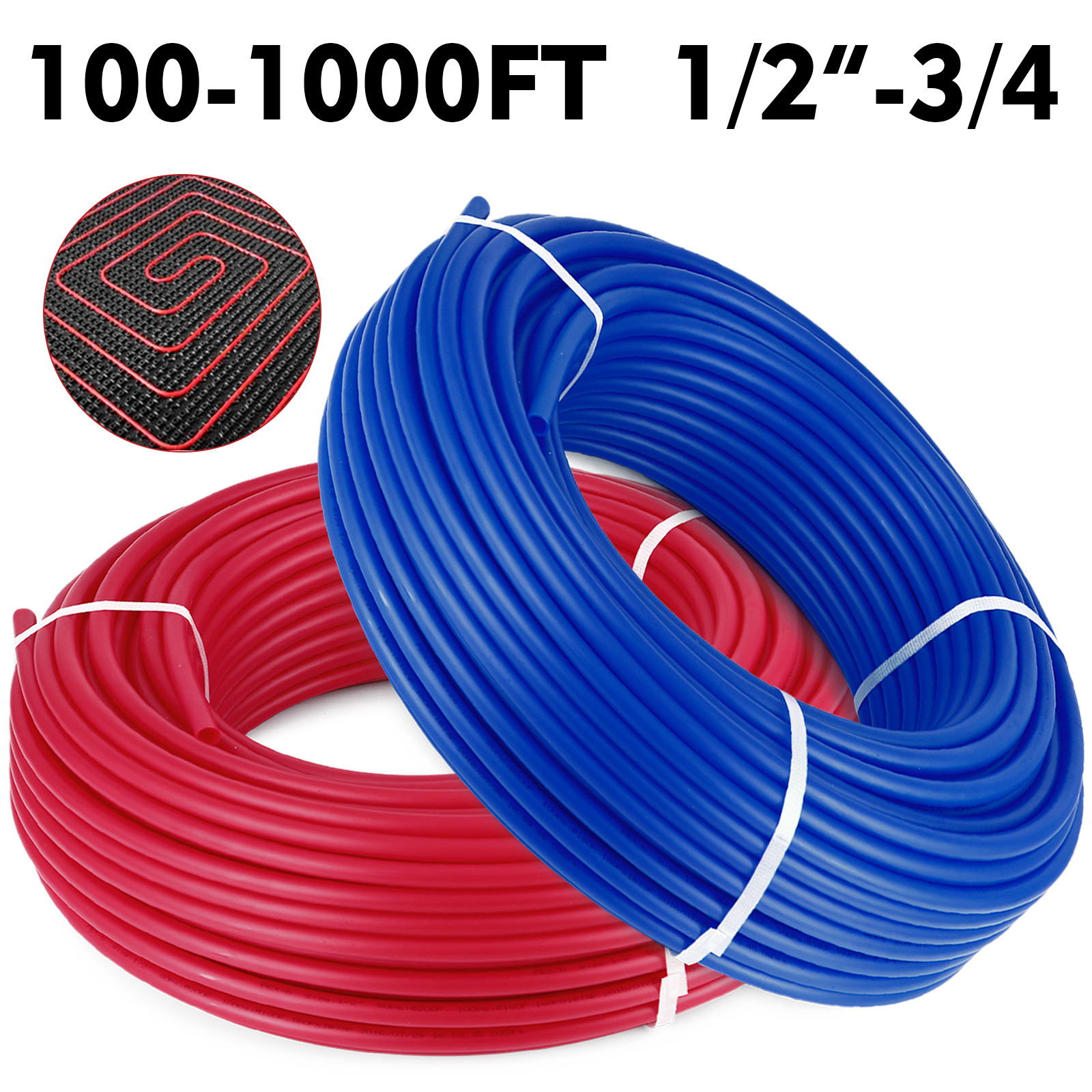1/2"x100 200 300 1000ft Pex Tubing Oxygen Barrier/Non Barrier Radiant Pex Tubing For Radiant Heat