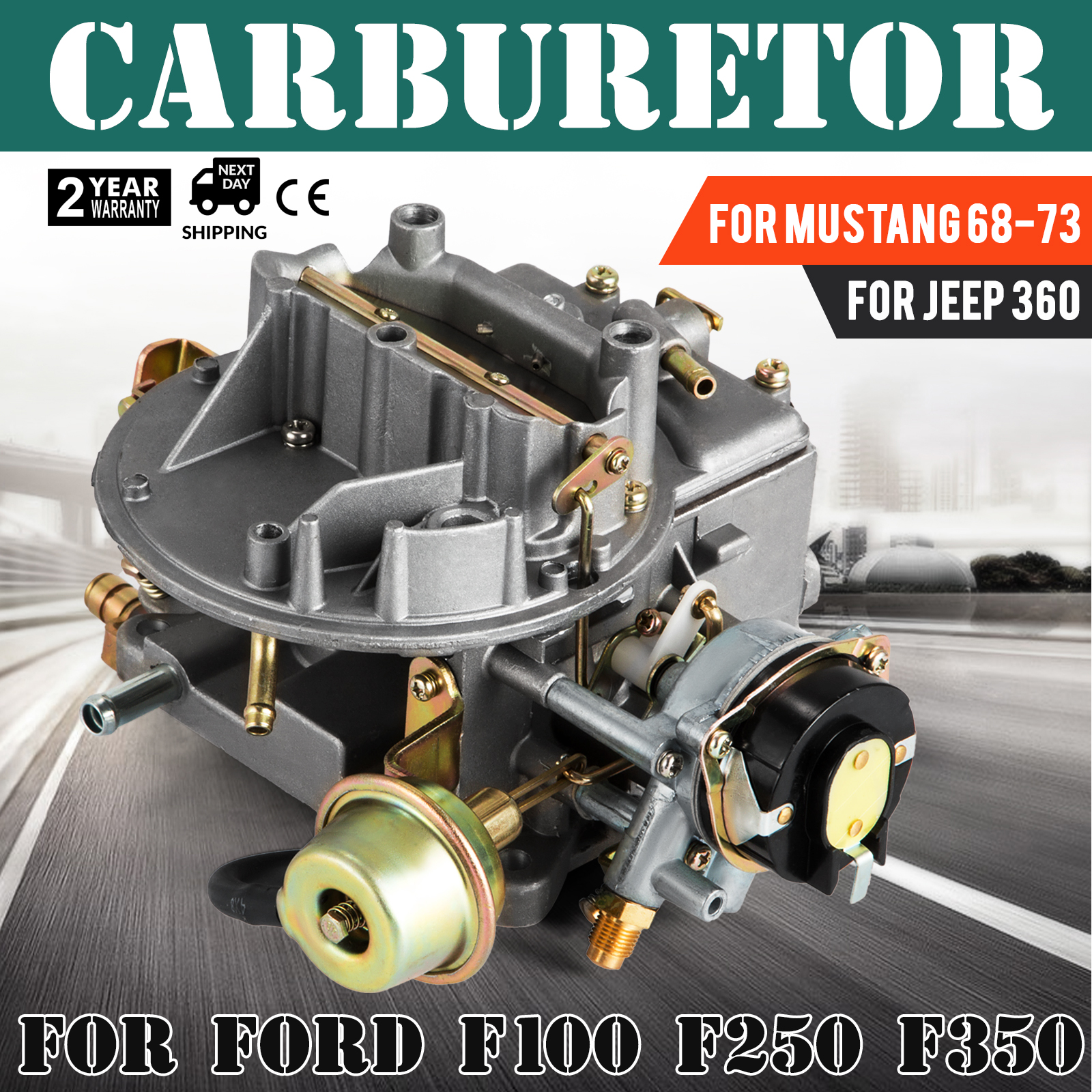 2 Barrel Carburetor Carb For F100 F250 F350 Mustang Engine 289 302 351 JEEP 360