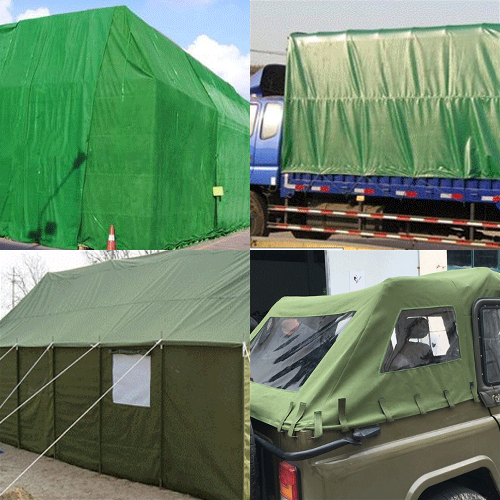 Multi-size Canvas Tarp Green Cotton Tarpaulin Heavy Duty Supplies 18 OZ 