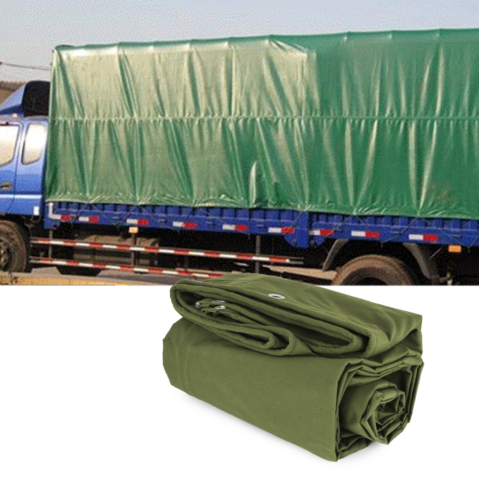 8' x 20' Canvas Tarp 2.4X6M Green Cotton Tarpaulin Heavy Duty Waterproof Supply 