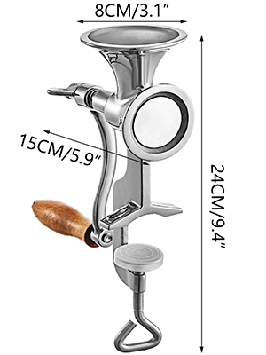 manual coffee grinder, stainless steel, desktop clamp design