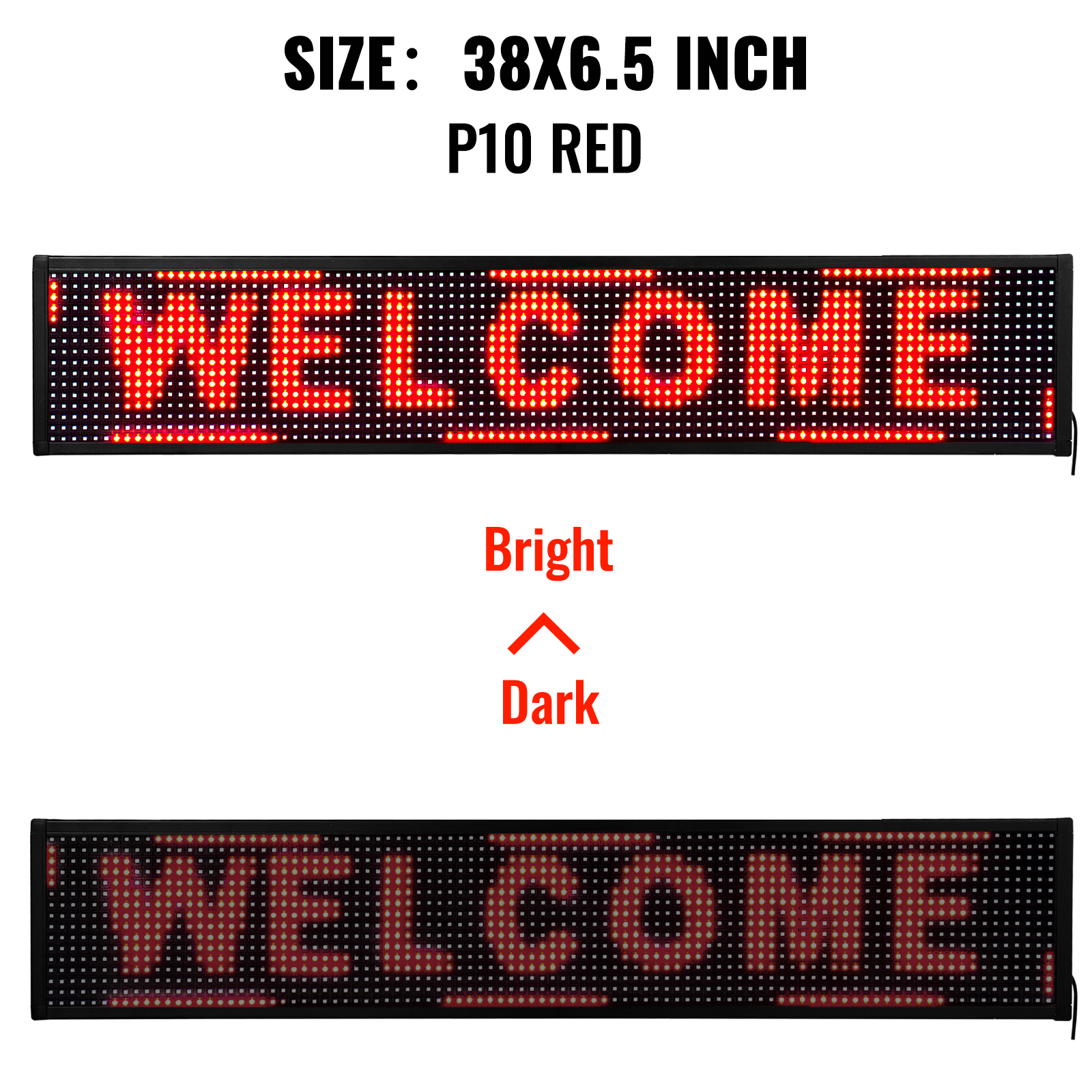 7 Farben Led Schild Laufschrift Weiß Blau VEVOR LED-Werbetafeln Rot 