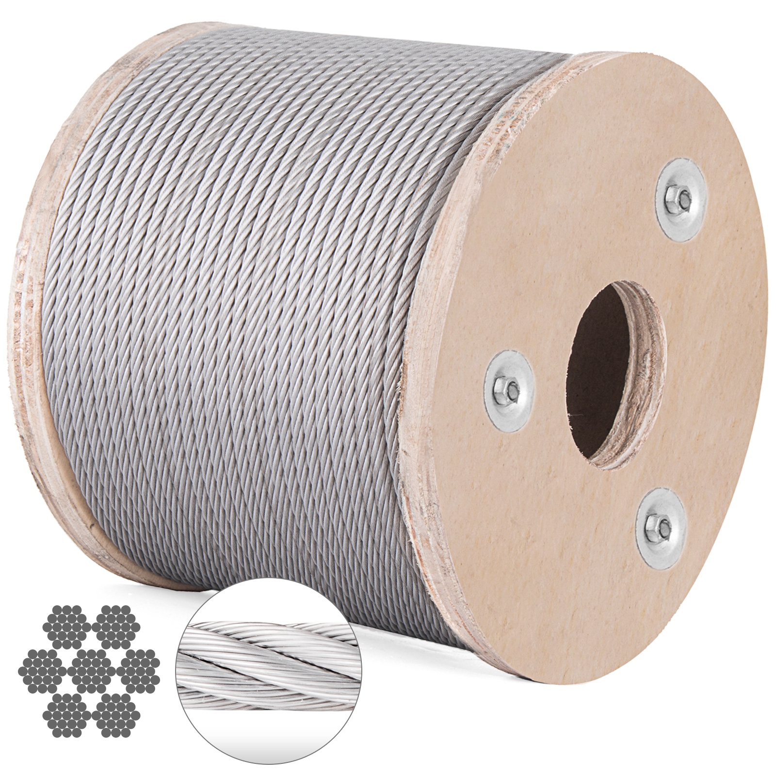 1/4 Stainless Steel Cable Wire Rope 7x19 Type 304 (100 Feet) 865472618326 eBay