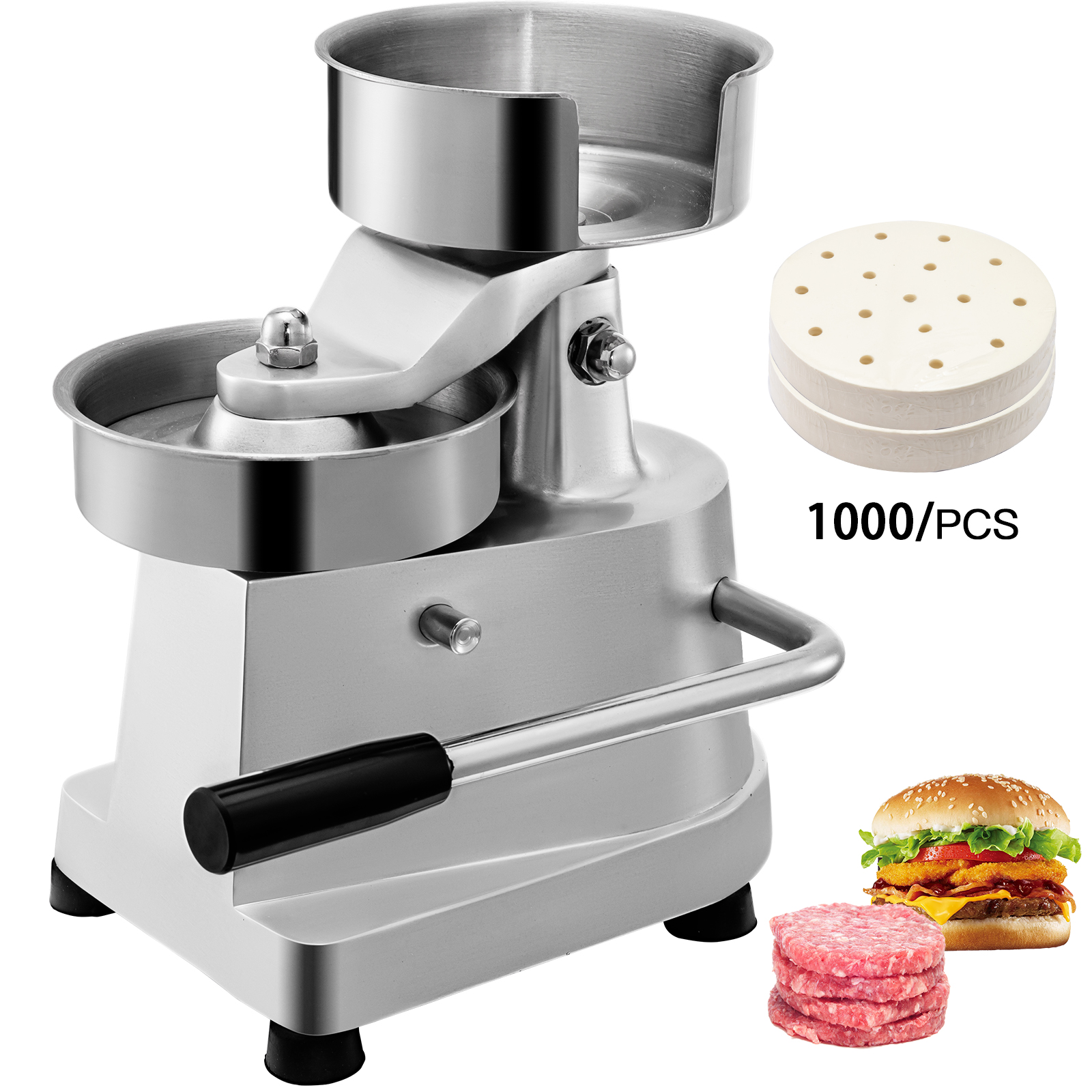 Cafopgrill Acier Inoxydable Hamburger Maker Meat Press Mould Manual Pressure Meat Pie Burger Machine Kitchen Accessories for Home Office 