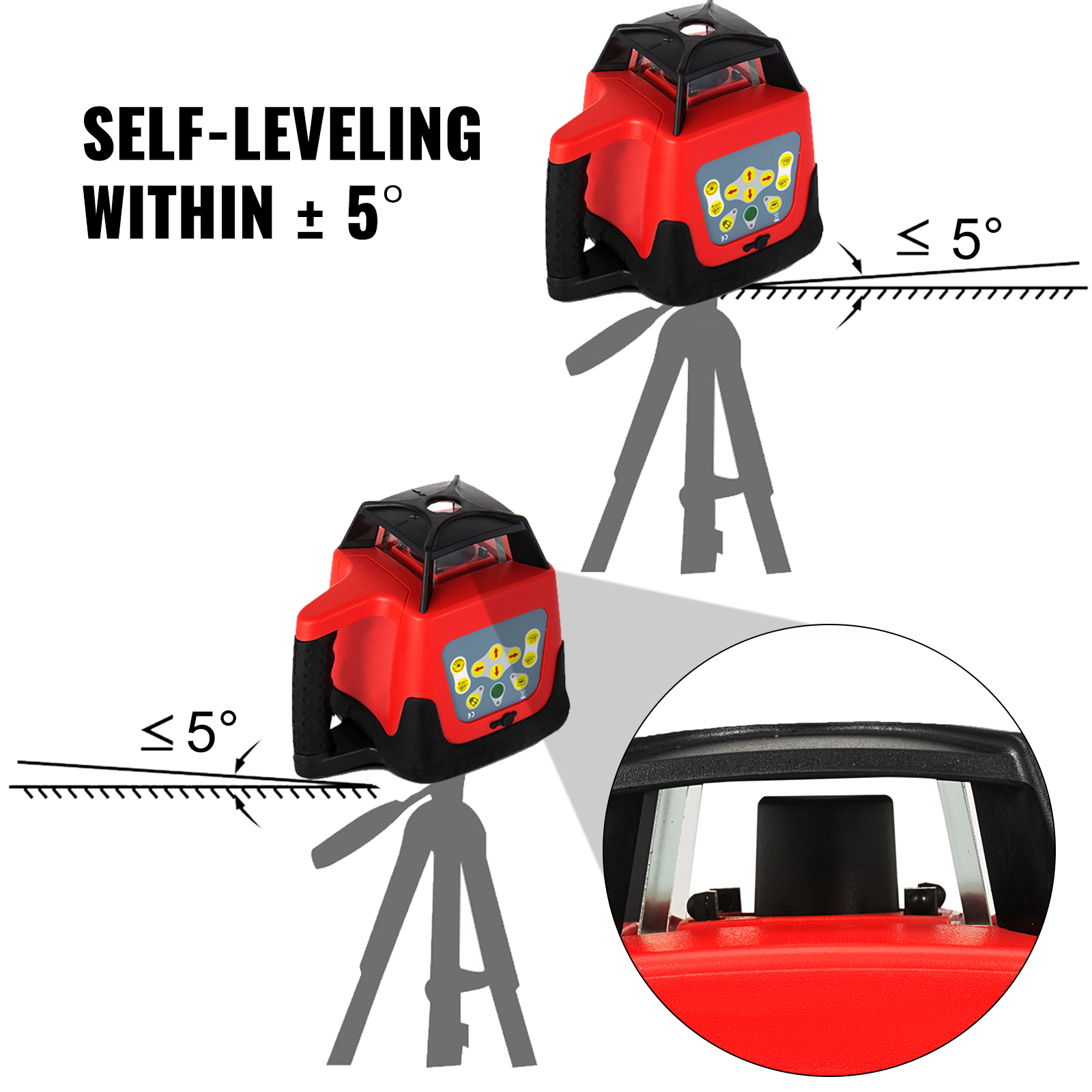 Rotary Laser Level 5/8/12 Line Green/Red Self Leveling 3D 360° 500M Tripod Staff 