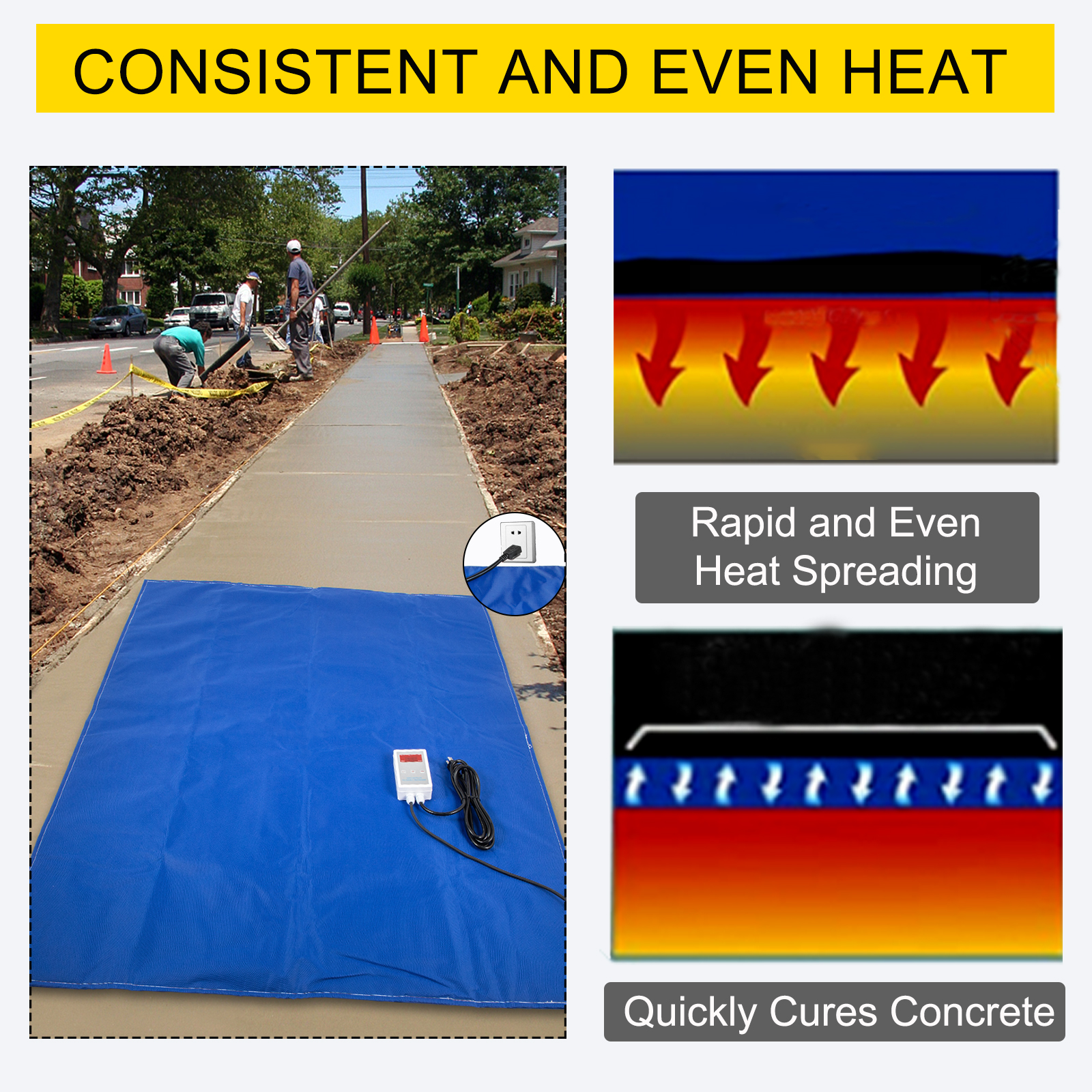Details about   Concrete Curing Blanket Heated Electric High-temp Aluminum Foil  4' x 5' /11'