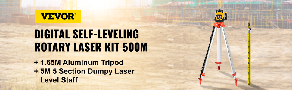Laser Level und Stativ & Stab,Aluminium,5m Stab