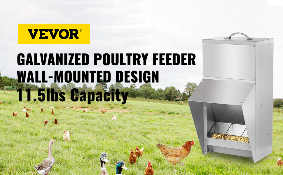 Galvanized Poultry Feeder,11.5 lbs capacity,13.23 lbs