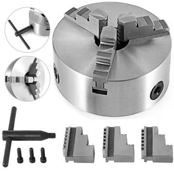 3-Jaw Self-Centering Metal Lathe Chuck with Extra Jaw K11-80 Turning Machine Replacement Parts